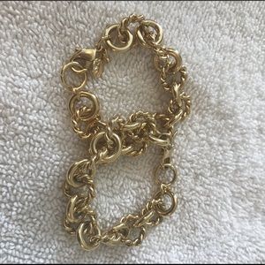 Pair of J Crew gold chain bracelets